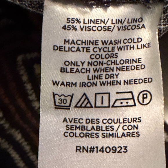 The Loft Geometric Patterned Black and Brown Women's Top - Picture 10 of 10